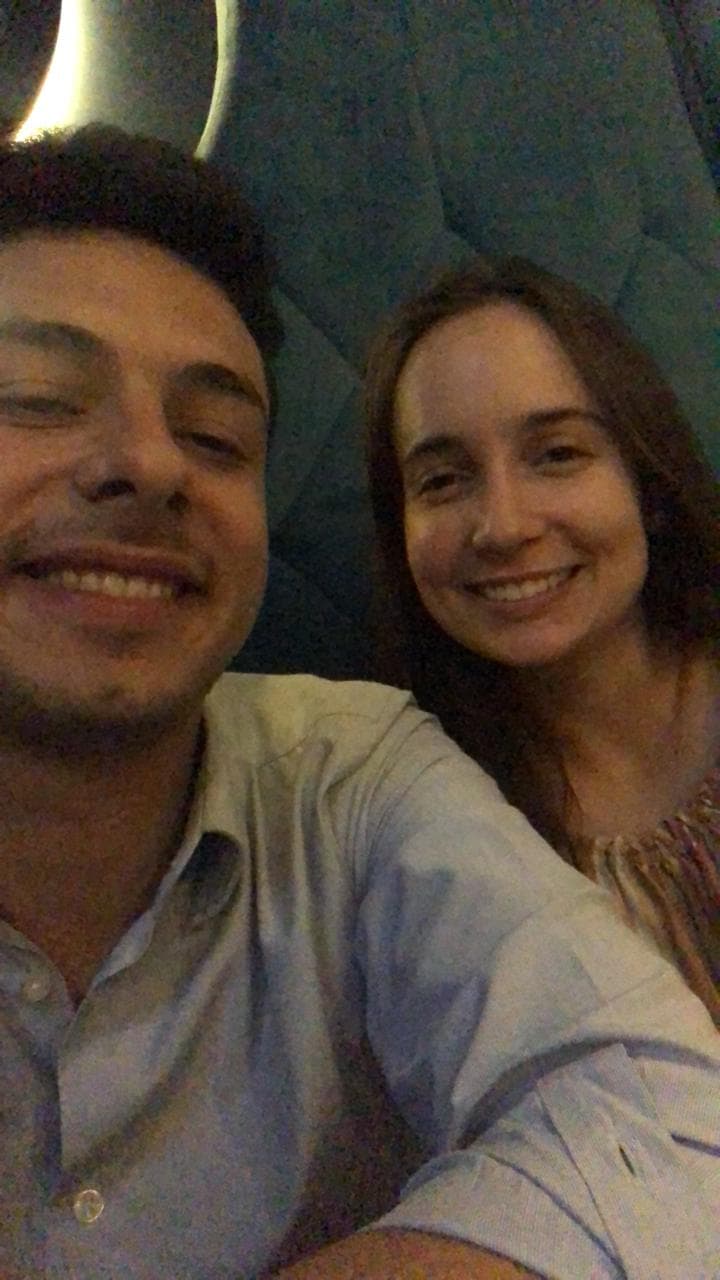 Selfie de Luiza e João Pedro nos primeiros tempos em São Paulo