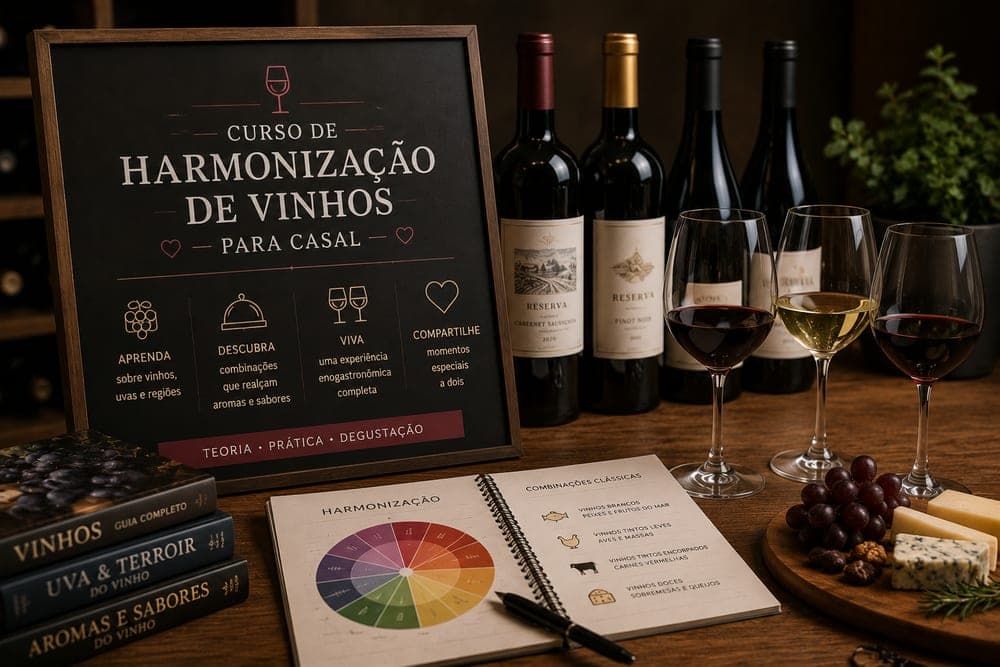 Curso de harmonização de vinhos pra casal