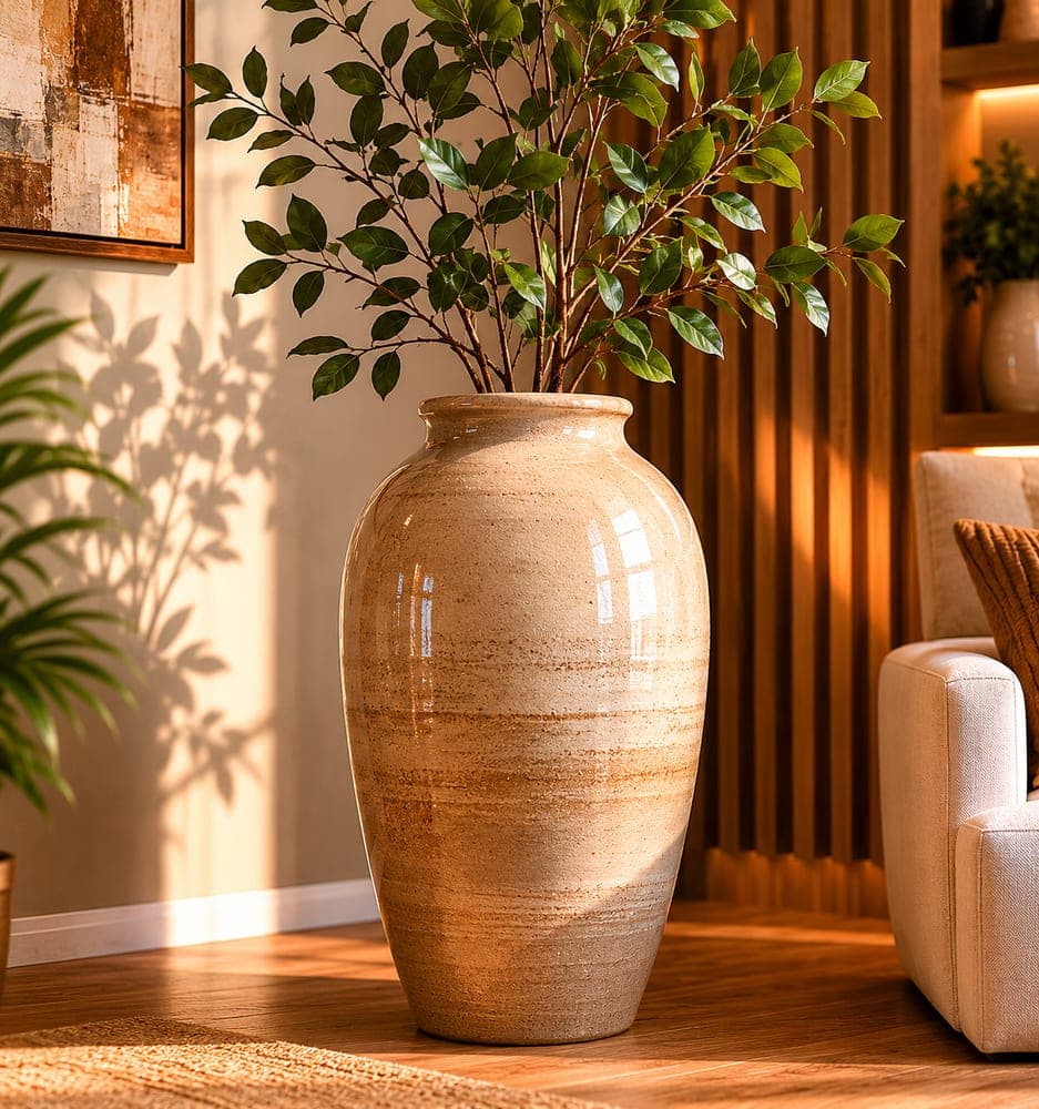 Vaso decorativo de cerâmica em tamanho grande